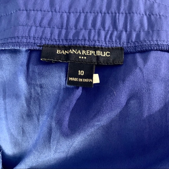 Banana Republic Women’s Blue Short-Sleeved Cinched Waist Dress Size 10 - Picture 6 of 10